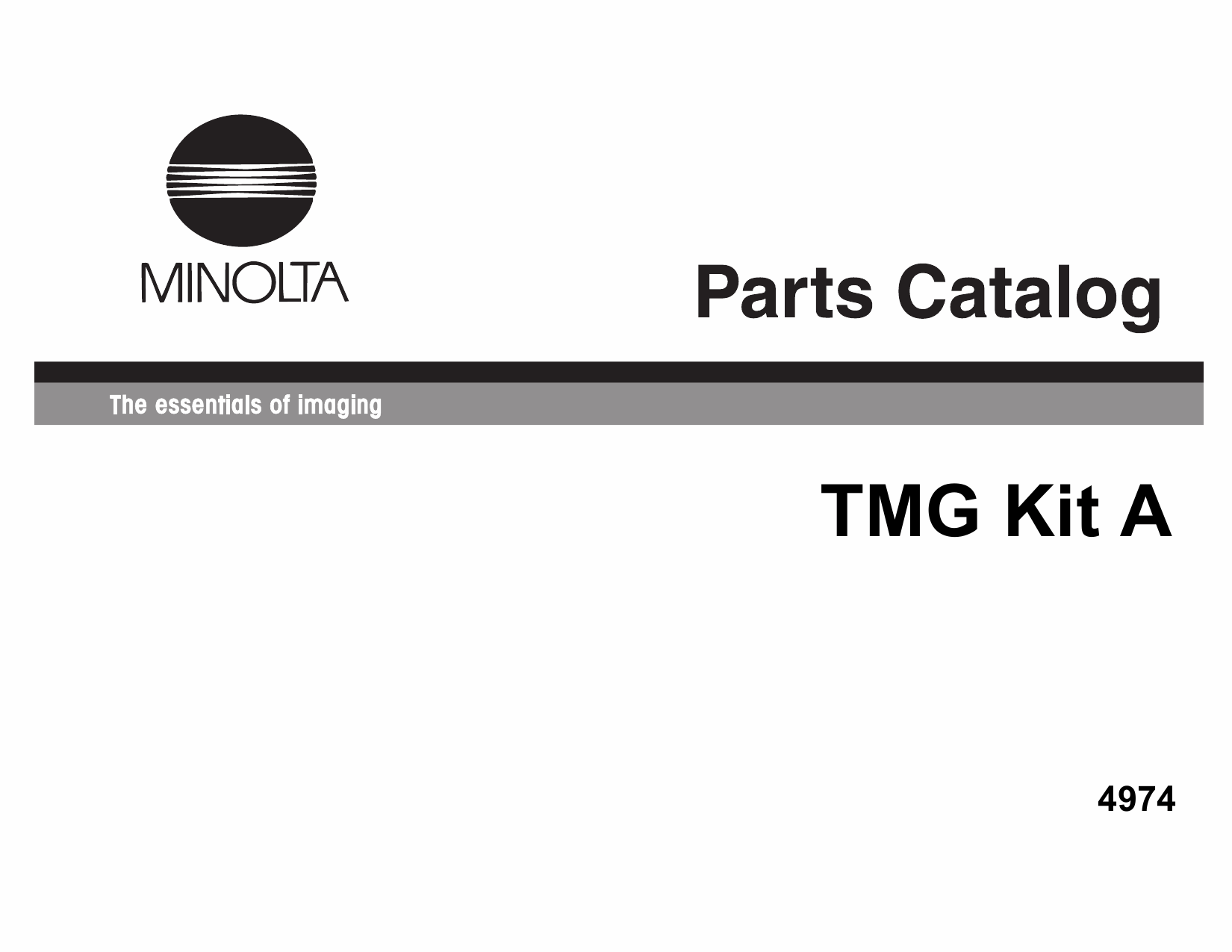 Konica-Minolta Options TMG-Kit-A Parts Manual-1